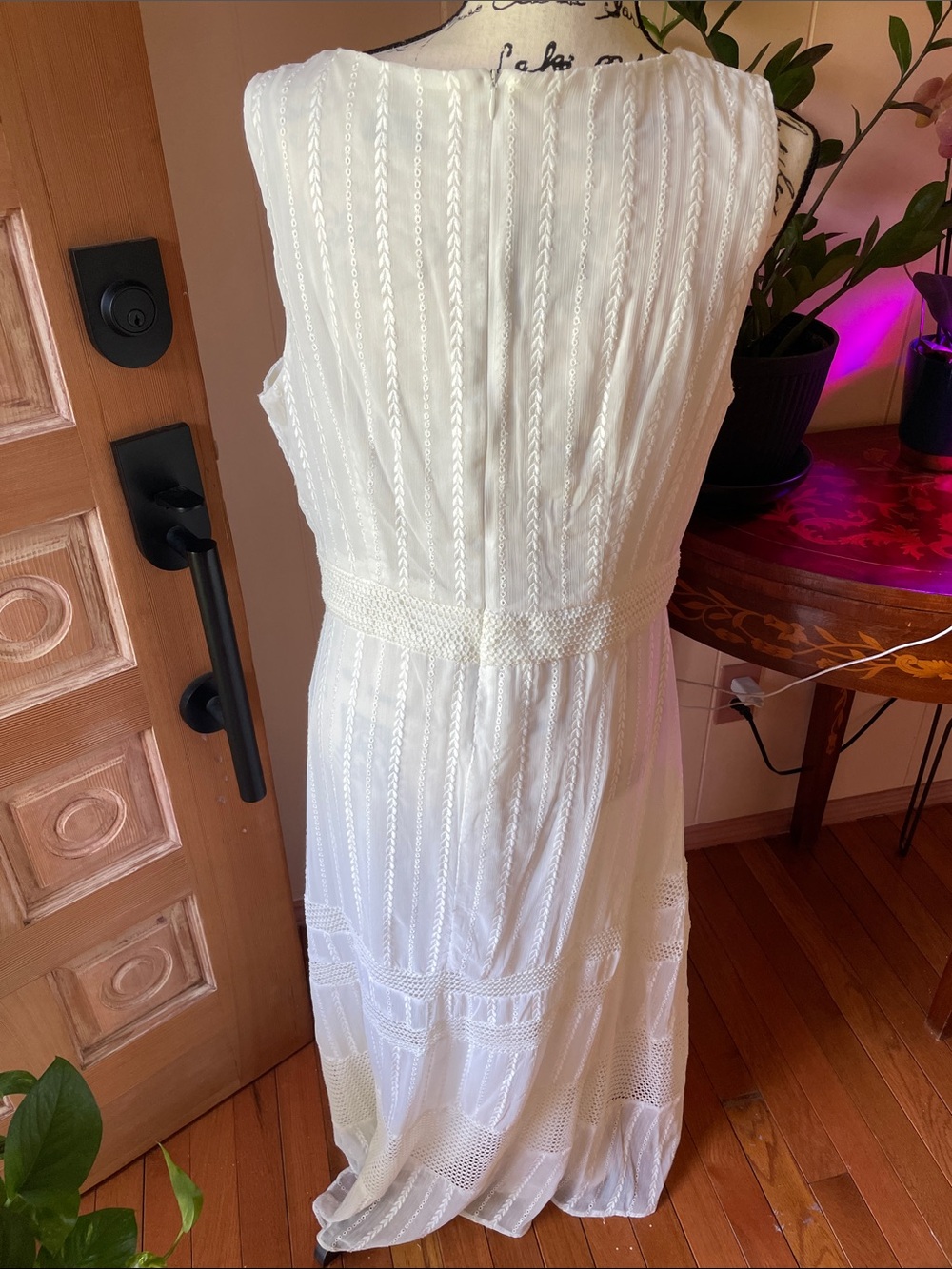 Taylor Cream Sleeveless Maxi Dress with Braided Waist - Picture 2 of 3